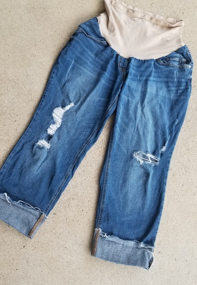 Indigo Blue Denim - Motherhood Maternity capri Jean's